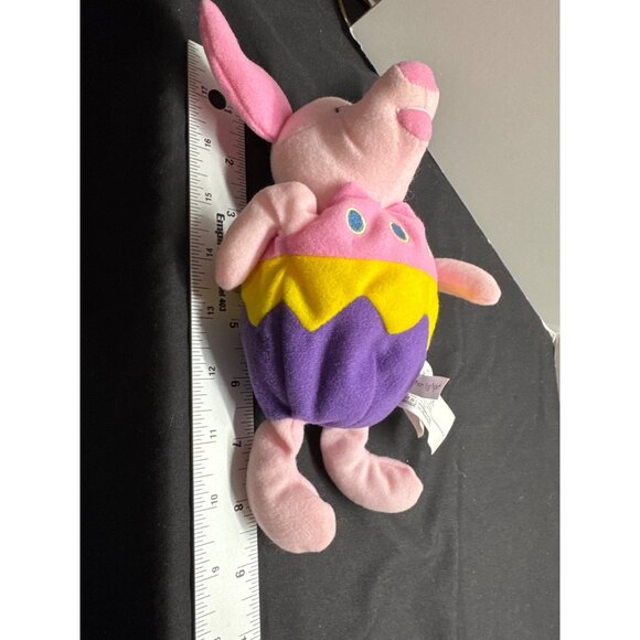 Disney Easter Egg Piglet Plush Toy 8" Pink Purple Yellow Soft Stuffed Animal Gif - Picture 5 of 5